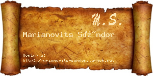 Marianovits Sándor névjegykártya