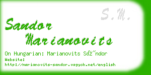 sandor marianovits business card